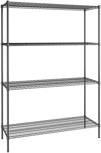 Vista 367 de Kit de 4 estantes de epoxi verde NSF de 21 x 72 pulgadas con postes de 86 pulgadas, estantería de almacenamiento resistente, kit de estantería