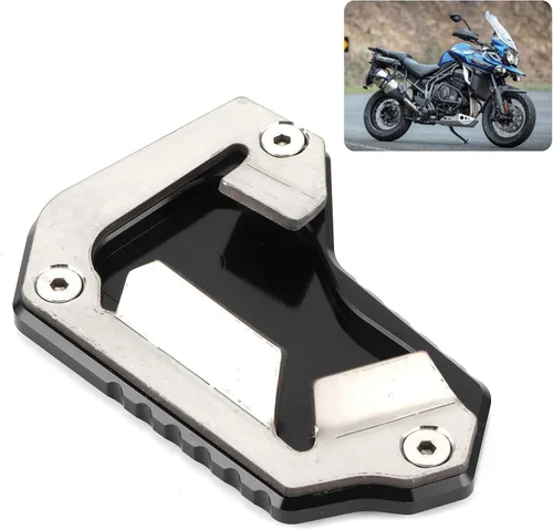 Vista 4 de Qiilu Para Triumph 1200 Accesorios Moto Kickstand Extensión Pad Kickstand Extensión Pad Soporte lateral Ampliador Ajuste para Triumph 1200 Explorer