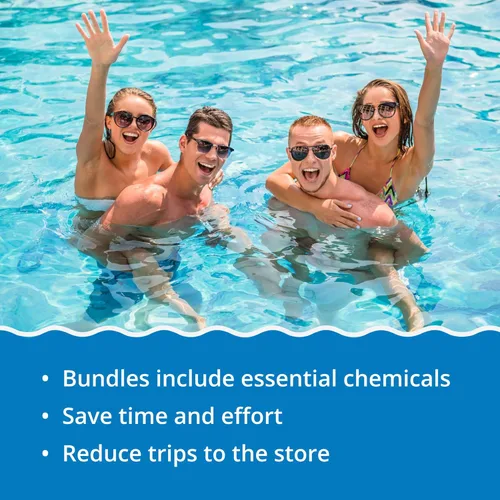 Vista 6 de In The Swim Paquete de cloro y shock para desinfección de piscinas – Incluye un balde de 24 libras de tabletas multiusos Super 5-en-1 y 12 bolsas