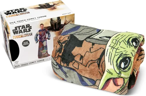 Vista 6 de Northwest Star Wars: The Mandalorian Mando - Manta de seda para adultos con mangas, 48 x 71 pulgadas Star Wars: el Mando cómodo mandaloriano