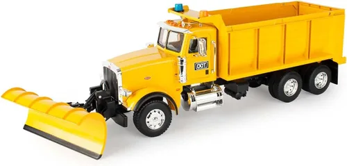 TOMY ERTL Big Farm Camión Quitanieves Peterbilt Escala 1:16 con Caja Volquete, Juguete para Niños, Amarillo, 3 Años en Adelante