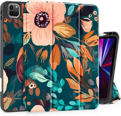 May Chen Funda para iPad Pro de 11 pulgadas (4ª, 3ª, 2ª y 1ª generación) 2022 2021 2020 2018, soporte triple + soporte para lápiz + encendido y