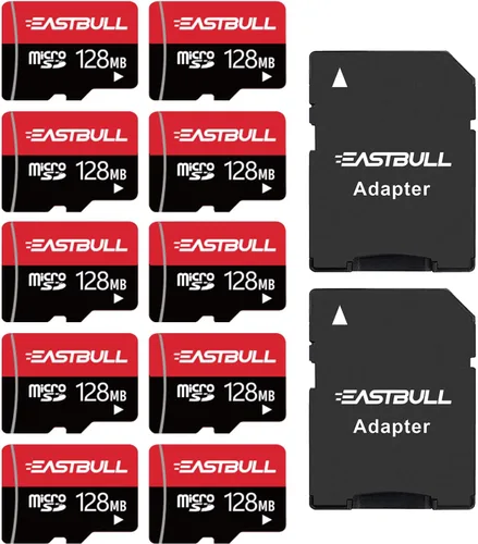(No 128 GB) 128 MB, paquete de 10 tarjetas micro SD, tarjetas de memoria EASTBULL SD de 128 MB, paquete de tarjetas SD Full HD de 90 MB/s UHS-I U1