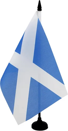 Vista 30 de Aland Table Flag 4'' x 6'' - Aland - Finland Desk Flag 15 x 10 cm - Black plastic stick and base - AZ FLAG