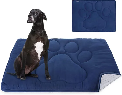 Vista 8 de Almohadilla para jaula de perro (18 x 24 pulgadas), alfombrillas para dormir, transpirable, color oscuro para ocultar manchas, gris