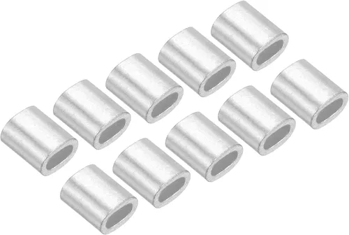 Vista 8 de M METERXITY Paquete de 100 fundas ovaladas de aluminio para crimpado, cuerda de alambre de 0.020 in, para valla de jardín (0.197 in)