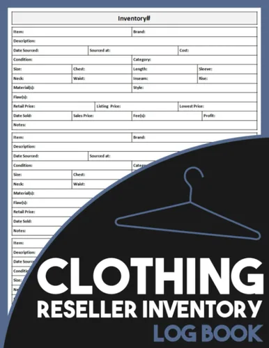 Clothing Reseller Inventory Log Book Clothing Reseller Inventory Notebook For Product Listing For Online Fashion Resellers, Keep Track of Your Items