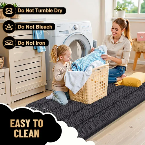 Vista 68 de OLANLY Tapetes de baño gruesos de chenilla a rayas de 30 x 20 pulgadas, extra suaves, absorbentes, con parte trasera de goma, se pueden lavar