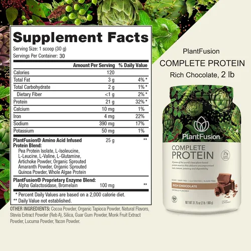 Vista 4 de PlanFusion - Paquete completo de proteínas y comidas, vegano, sin lácteos, sin gluten, sin soja, sin alergias con enzima digestiva, suplemento