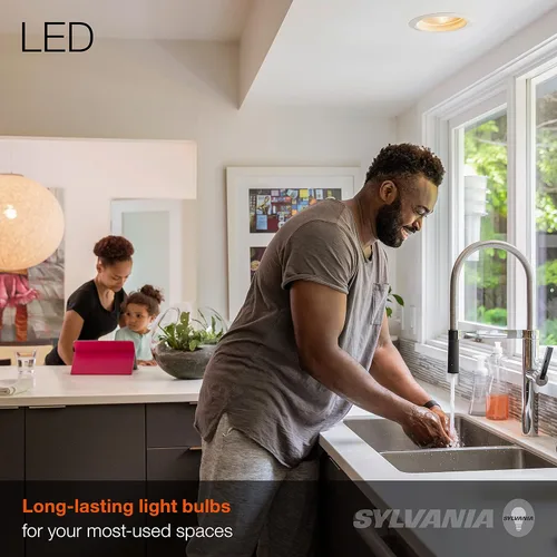 Vista 4 de Bombilla LED BR30 Sylvania Flood, 65 W : 9 W, regulable, 22 años, 800 lúmenes, 2700 K, blanco suave - Paquete de 2 (40460)
