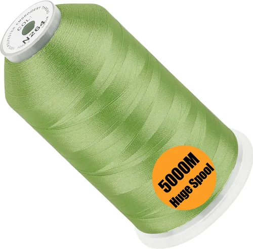 Vista 113 de New Brothread - Bobina única de 5000 m de hilo de poliéster para máquina de bordar 40WT para máquinas comerciales y domésticas - Rojo ámbar