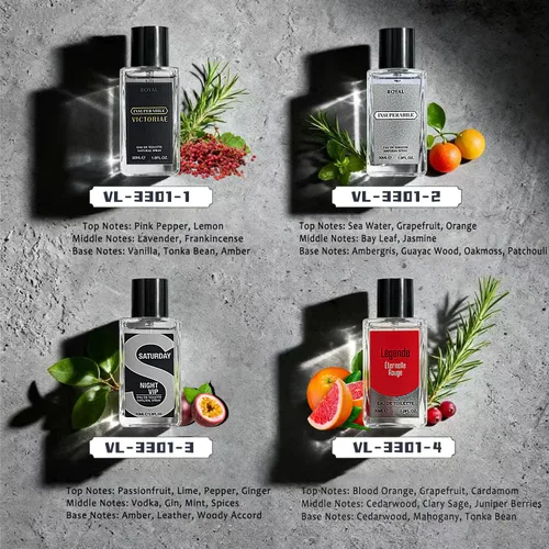 Vista 2 de Set de perfume para hombres, colección de fragancias clásicas con diferentes 4 fragancias, 1.0 fl oz/1fl oz
