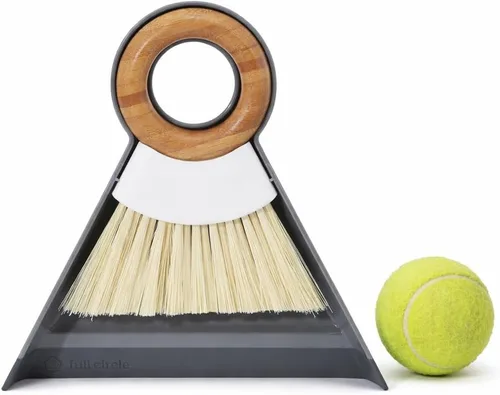 Vista 2 de Full Circle Tiny Team Mini Compact Brush & Dustpan Set, Portable Handheld Broom for Quick Cleanups, Ideal for Home, Bathroom, Kitchen Countertops.