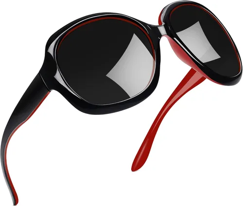 Vista 9 de Joopin - Gafas de sol polarizadas grandes y modernas para mujer, lentes de sol de conducción, UV protectoras, grandes B01-negro/Negro