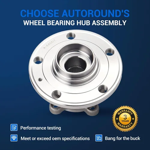 Vista 5 de Autoround 513253 Reemplazo del conjunto de cubo de rodamiento de rueda para Audi A3/Q3/TT, Volkswagen Beetle/Jetta/Golf/GTI/Passat 5 lengüetas