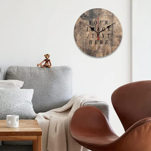 Vista 4 de Reloj de cocina personalizado de 10 pulgadas, moderno reloj de pared de madera para colgar en la pared, sin tictac, reloj de madera para dormitorio