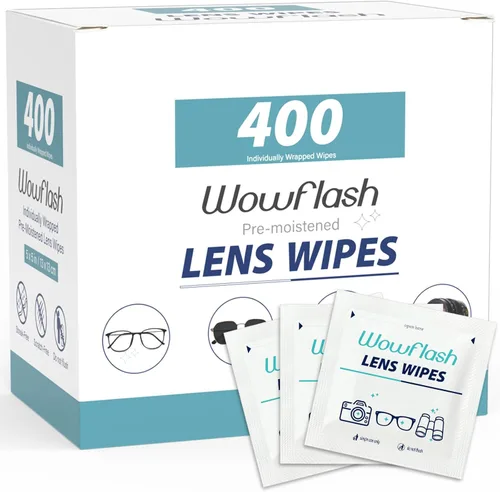 400 toallitas para lentes de anteojos, toallitas limpiadoras de lentes prehumedecidas y envueltas individualmente sin rayones sin manchas, toallitas