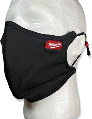 Vista 3 de Máscara facial reutilizable de 3 capas L/XL negra (paquete de 3)