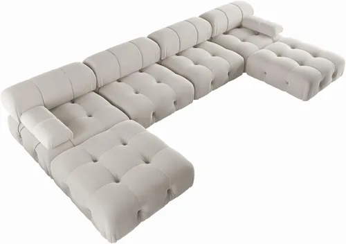 Vista 99 de Sofá modular convertible, moderno sofá recto de terciopelo de 3 plazas para sala de estar, apartamento (104 pulgadas/negro)