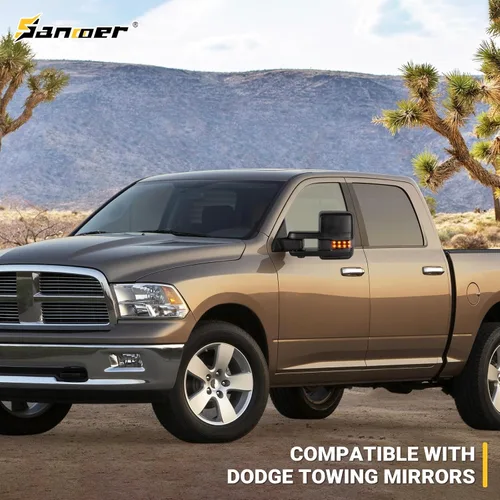 Vista 2 de Espejos de remolque para Dodge Ram 1500 2009-2018, Ram 2500 3500 2010-2018, Dodge 1500 Classic 2019-2024 con función de vidrio eléctrico