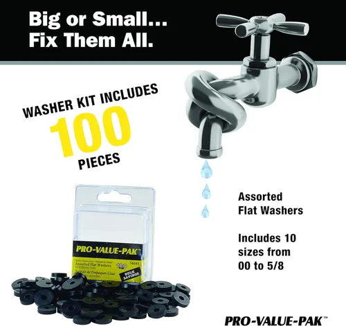 Vista 2 de DANCO Juego de arandelas planas surtidas PRO, negro, 100 piezas (34441)