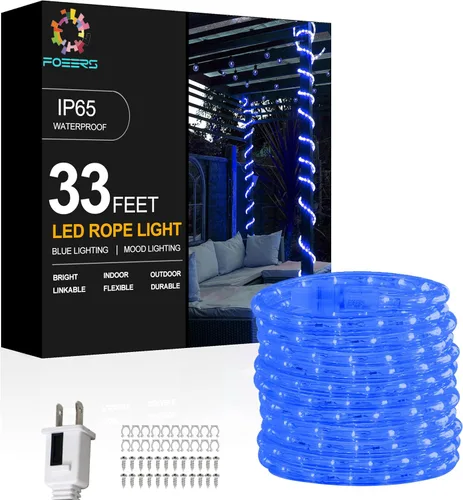 Vista 8 de Cuerda de luces LED de 10 pies, 108 luces de tubo LED conectables y flexibles, luces de cuerda para dormitorio, jardín, patio, cubierta, patio