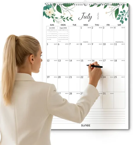 Vista 16 de SUNEE Calendario de pared 2026 extragrande de 17 x 27 pulgadas, 21 meses de octubre de 2025 a junio de 2027, calendario mensual vertical extragrande