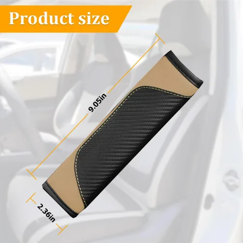 Vista 2 de Osilly 2 piezas de fundas para cinturón de seguridad de coche, protección de hombro de fibra de carbono, cojín suave para cinturón de seguridad