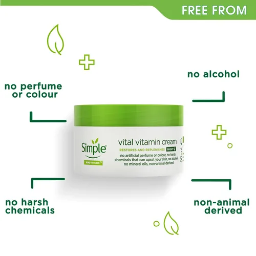 Vista 4 de Simple Kind to Skin Vital Vitamin Night Cream (1.7 fl oz)