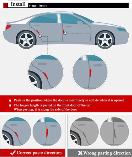 Vista 7 de Juego de 4 piezas de tiras protectoras de fibra de carbono para puertas de coche con rendimiento y decoración negra adecuada para BMW 1 2 3 4 5 6 7