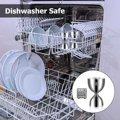 Vista 3 de Philorn Jigger de campana para bartending, jigger de cóctel de 2 onzas, 1 onza con medidas en el interior, medidor de tiro de acero inoxidable 304