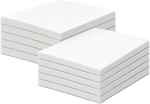 Vista 13 de 3" x 5" White Memo Pads w/ Chipboard on the Back – Blank White Writing Pads for Taking Notes, To-Do Lists, Reminders, Sketches Gummed Top, Easy