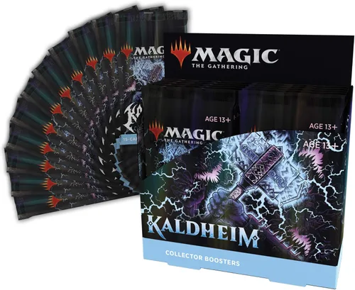 Vista 2 de Magic: The Gathering Kaldheim - Caja de refuerzo para coleccionista, 12 paquetes (180 cartas mágicas)