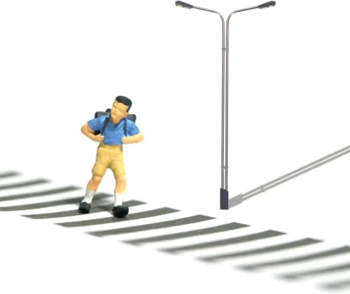 Vista 7 de MECCANIXITY Modelo ferroviario LED farol lámparas poste luces blancas 1/75 escala 5.9 in 5.91inch 3V, paquete de 2