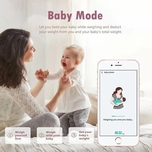 Vista 8 de NUTRI FIT Báscula para peso corporal y porcentaje de grasa, pantalla LED inteligente con Bluetooth para baño, 15 analizadores de composición