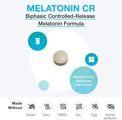 Vista 3 de XYMOGEN Melatonina CR - Tabletas de liberación prolongada de melatonina de 5 mg - Soporte para el ciclo del sueño y el ritmo circadiano