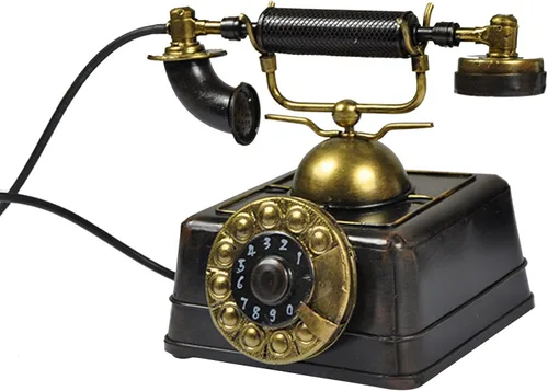 Vintage modelo de teléfono estantería decoración creativa antiguo artista decorativo antiguo teléfono artesanía retro decoración de escritorio para