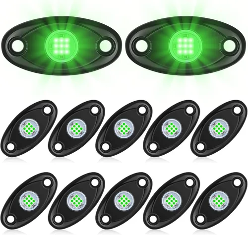 Vista 10 de Macarrie 12 Cápsulas Luces LED Rock para Automóvil SUV Luces Underglow Impermeables Neón Trail Rig Lámpara Iluminación para Camión Motocicleta Barco