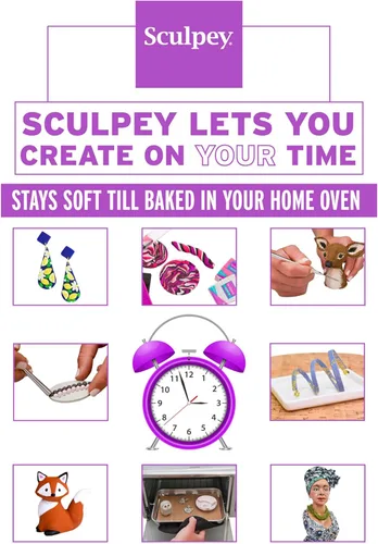 Vista 4 de Polyform Super Sculpey Ultralight Blanco, Ligero, No tóxico. Arcilla polimérica de modelado suave para esculpir, arcilla para hornear, barra de 8