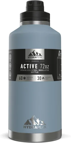 Vista 3 de Hydrapeak Botella de agua aislada de 72 onzas jarra de agua grande de acero inoxidable con doble pared aislada al vacío a prueba de fugas y derrames