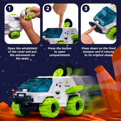 Vista 3 de [Upgraded Set] Space Toys for Kids 3 4 5 6 7 8, Space Shuttle with Rocket Ship Toys - 4 Astronauts, Station, & Rover, Spaceship Toy, Rocketship