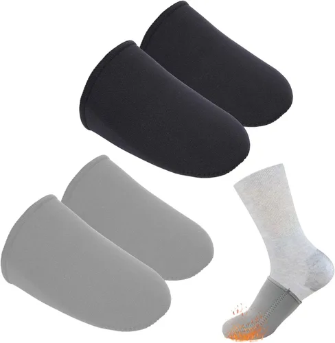 LAIAMER 2 pares de fundas de neopreno para dedos de los pies para ciclismo, esquí, baño de hielo, calcetines reutilizables para los pies, para