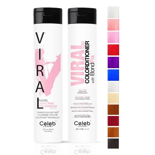 Celeb Luxury Viral Healthy Champú Colorwash colorante Depósito Duo y acondicionador Colorditioner + BondFix Bond Reconstructor, vegano, basado en