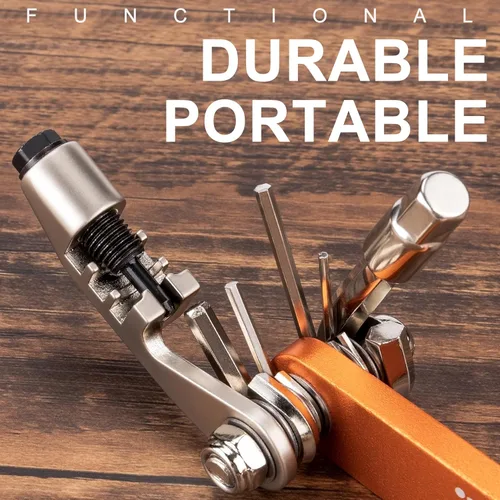Vista 2 de Multitool - Herramienta de cadena/Torx/Hex/Destornillador - Kit de reparación de bicicletas compacto y ligero para bicicletas de carretera y montaña