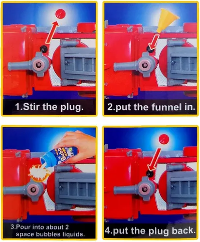 Vista 5 de ArtCreativity Fire Truck Toy Bubble Machine for Kids, Bubble Blower Toy Truck for Toddlers with Lights, Siren Effects, Bubble Solution & Funnel