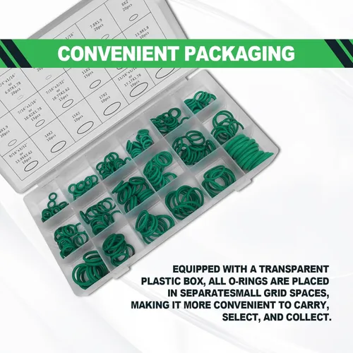 Vista 3 de Kit de juntas tóricas de aire acondicionado para automóvil, conjunto surtido de juntas de orings de sellado, 270 piezas, arandela de junta