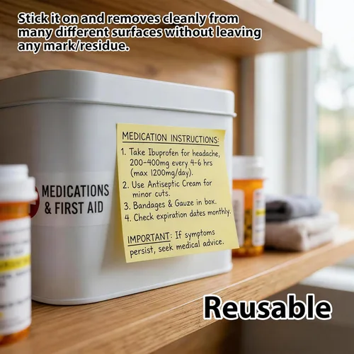 Vista 4 de BAZIC - Notas adhesivas amarillas (12 unidades, 3 x 3 pulgadas), 100 unidades (caja de 12)