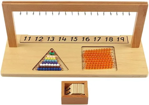 Vista 7 de Montessori - Percha para escaleras de cuentas de color con cuentas/percha de cuentas para adolescentes con cuentas, material de aprendizaje