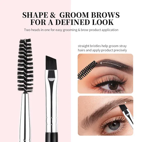 Vista 4 de DUcare Juego de brochas de maquillaje de ojos, 6 brochas profesionales para mezclar sombras de ojos, brochas de maquillaje para corrector de cejas