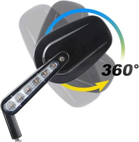 Vista 5 de Espejos retrovisores musculares LED intermitentes aptos para Harley Davidson VROD V-Rod VRSCF